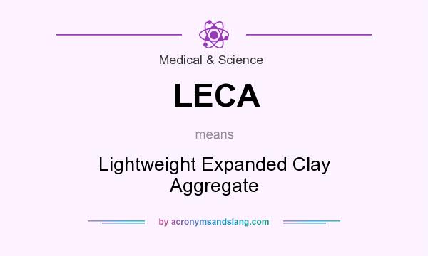 What does LECA mean? It stands for Lightweight Expanded Clay Aggregate