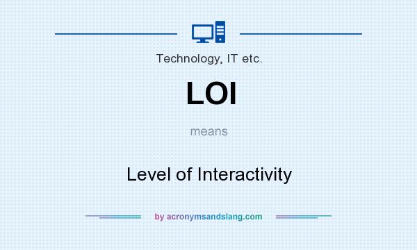 What does LOI mean? It stands for Level of Interactivity