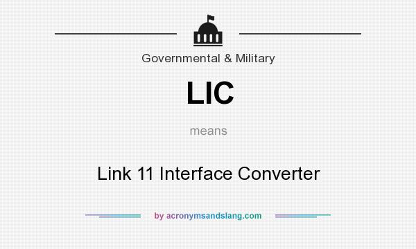 What does LIC mean? It stands for Link 11 Interface Converter