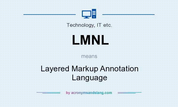 What does LMNL mean? It stands for Layered Markup Annotation Language