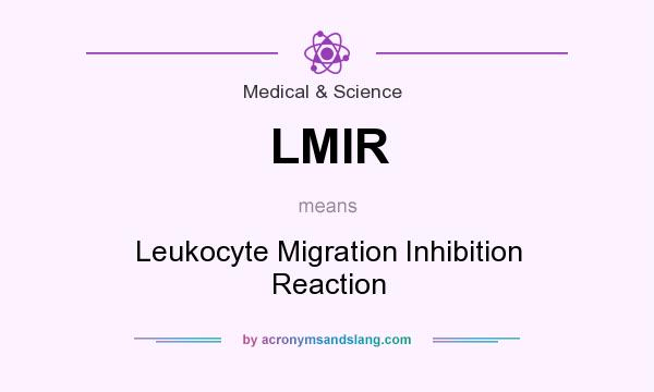 What does LMIR mean? It stands for Leukocyte Migration Inhibition Reaction