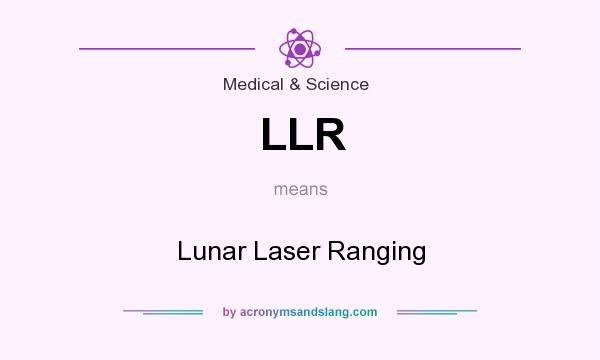 What does LLR mean? It stands for Lunar Laser Ranging