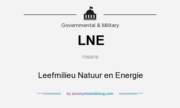 What does LNE mean? It stands for Leefmilieu Natuur en Energie