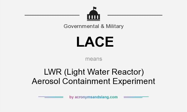 What does LACE mean? It stands for LWR (Light Water Reactor) Aerosol Containment Experiment