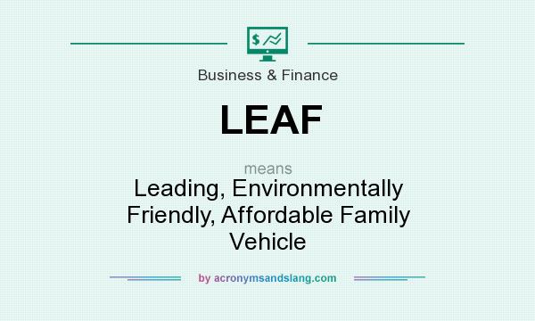 What does LEAF mean? It stands for Leading, Environmentally Friendly, Affordable Family Vehicle