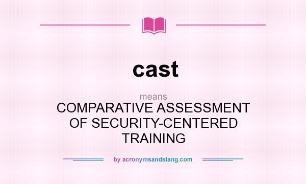 What does cast mean? It stands for COMPARATIVE ASSESSMENT OF SECURITY-CENTERED TRAINING