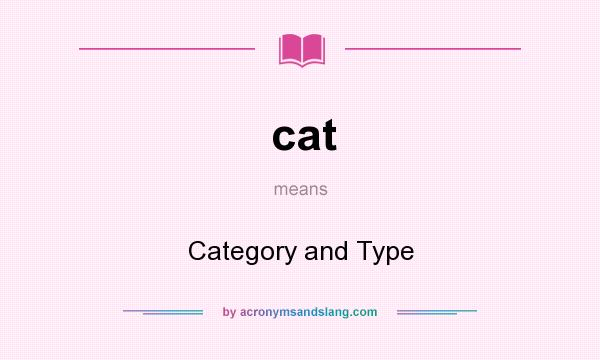 What does cat mean? It stands for Category and Type