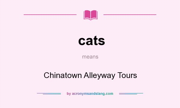 What does cats mean? It stands for Chinatown Alleyway Tours