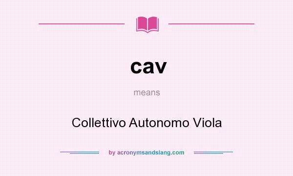 What does cav mean? It stands for Collettivo Autonomo Viola