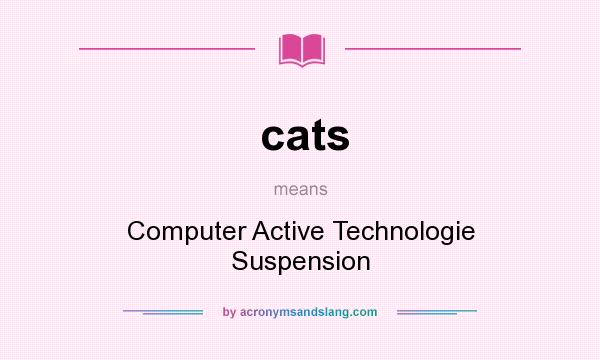 What does cats mean? It stands for Computer Active Technologie Suspension