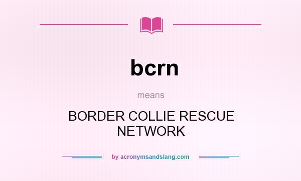 What does bcrn mean? It stands for BORDER COLLIE RESCUE NETWORK
