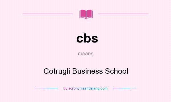 What does cbs mean? It stands for Cotrugli Business School