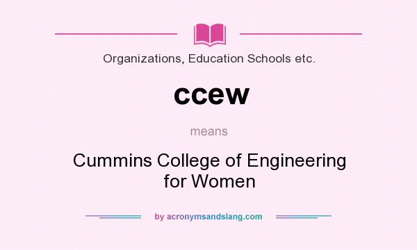 What does ccew mean? It stands for Cummins College of Engineering for Women