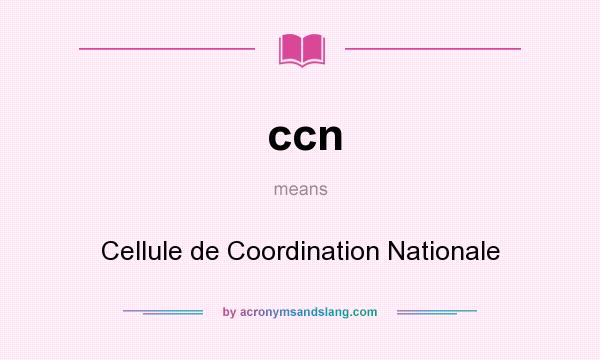 What does ccn mean? It stands for Cellule de Coordination Nationale