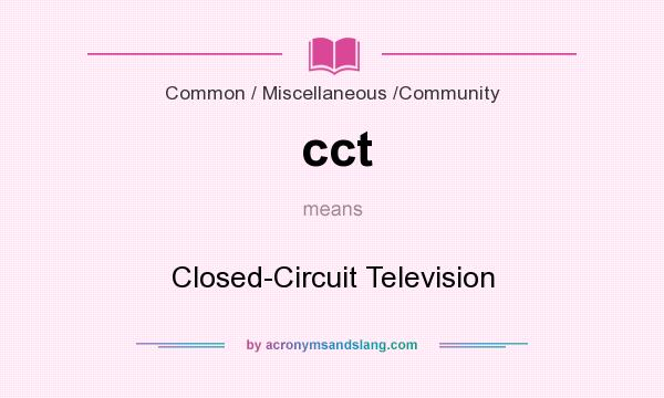 What does cct mean? It stands for Closed-Circuit Television