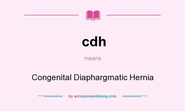 What does cdh mean? It stands for Congenital Diaphargmatic Hernia