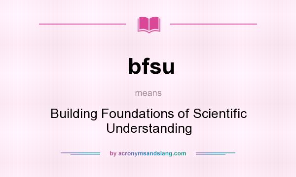 What does bfsu mean? It stands for Building Foundations of Scientific Understanding