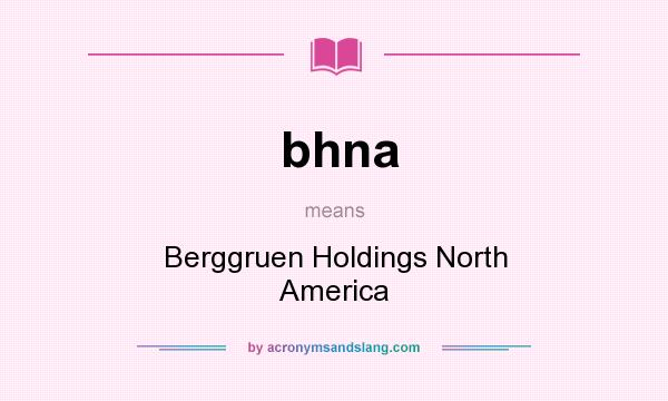 What does bhna mean? It stands for Berggruen Holdings North America