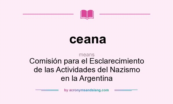 What does ceana mean? It stands for Comisión para el Esclarecimiento de las Actividades del Nazismo en la Argentina