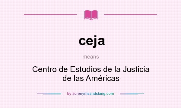 What does ceja mean? It stands for Centro de Estudios de la Justicia de las Américas