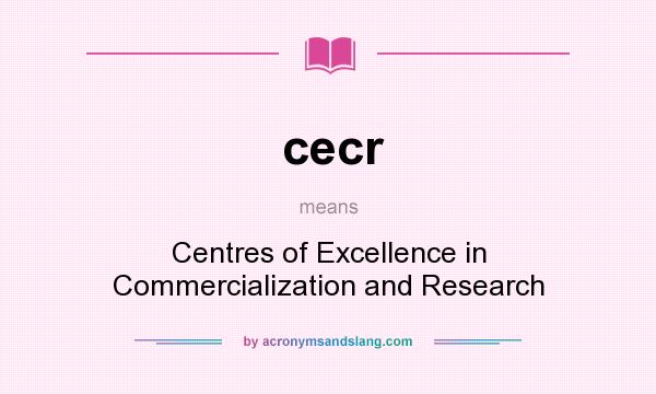 What does cecr mean? It stands for Centres of Excellence in Commercialization and Research