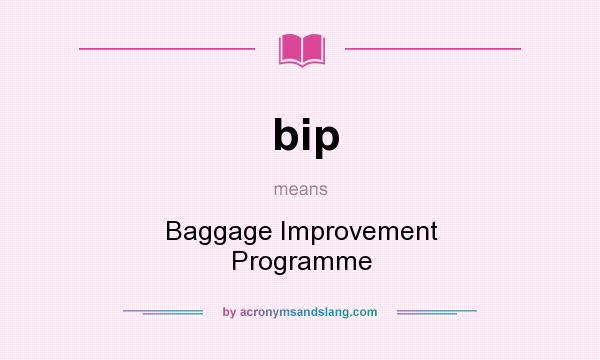 What does bip mean? It stands for Baggage Improvement Programme