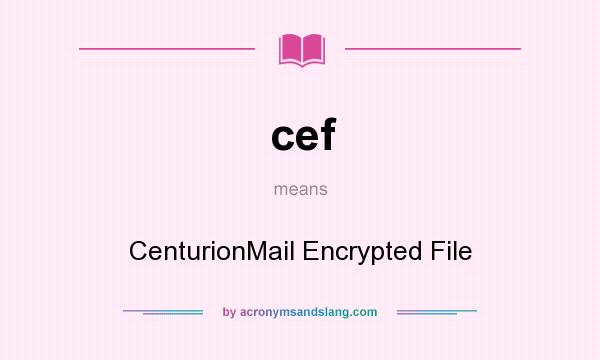 What does cef mean? It stands for CenturionMail Encrypted File