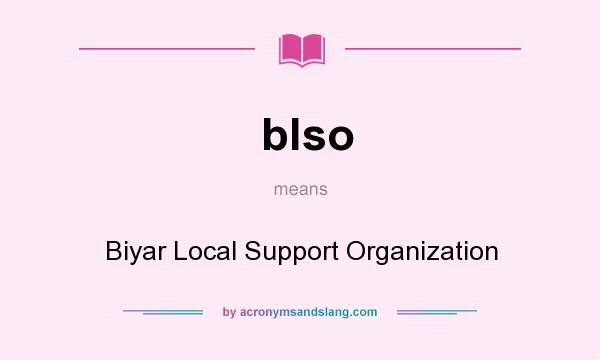 What does blso mean? It stands for Biyar Local Support Organization