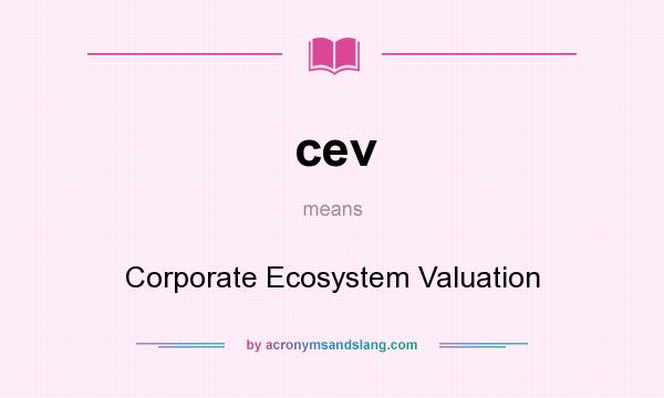 What does cev mean? It stands for Corporate Ecosystem Valuation