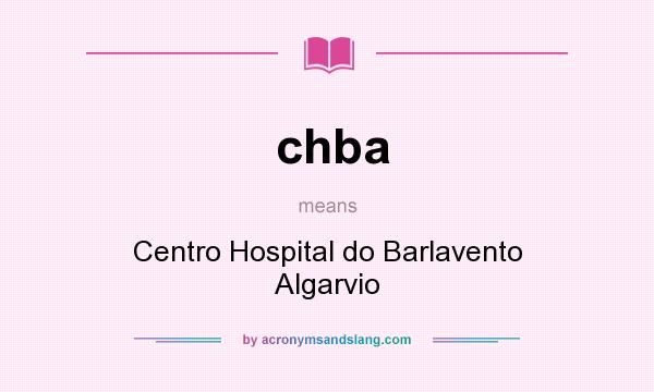 What does chba mean? It stands for Centro Hospital do Barlavento Algarvio