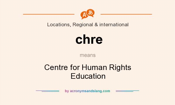 What does chre mean? It stands for Centre for Human Rights Education