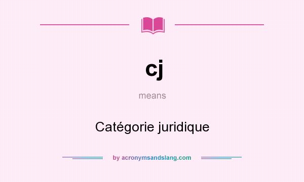 What does cj mean? It stands for Catégorie juridique