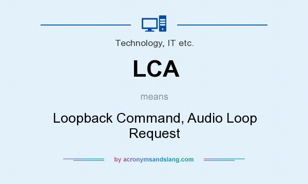 What does LCA mean? It stands for Loopback Command, Audio Loop Request