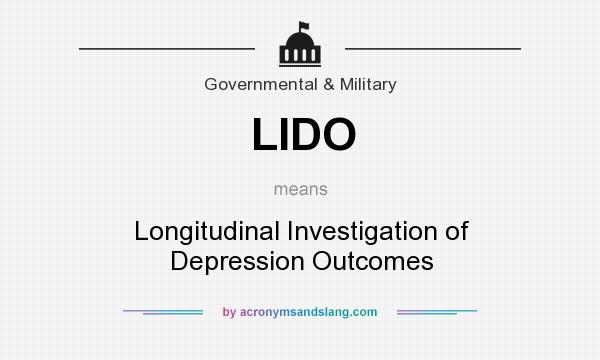 What does LIDO mean? It stands for Longitudinal Investigation of Depression Outcomes