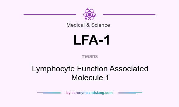 What does LFA-1 mean? It stands for Lymphocyte Function Associated Molecule 1