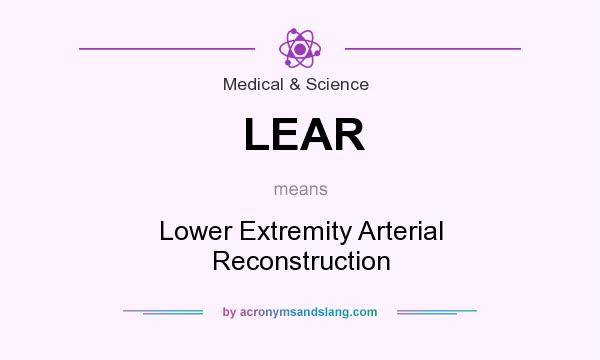 What does LEAR mean? It stands for Lower Extremity Arterial Reconstruction