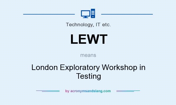 What does LEWT mean? It stands for London Exploratory Workshop in Testing