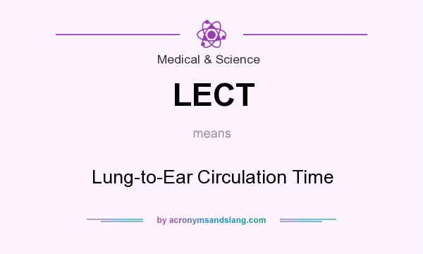 What does LECT mean? It stands for Lung-to-Ear Circulation Time