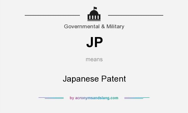 What does JP mean? It stands for Japanese Patent