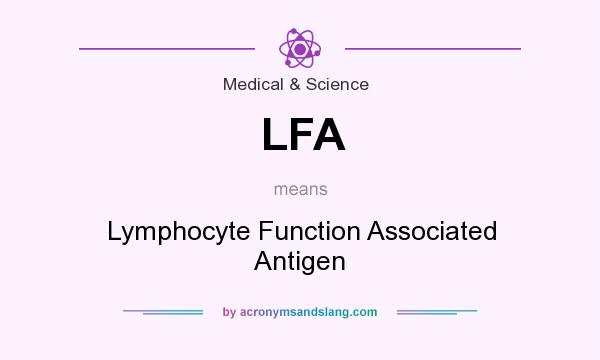 What does LFA mean? It stands for Lymphocyte Function Associated Antigen