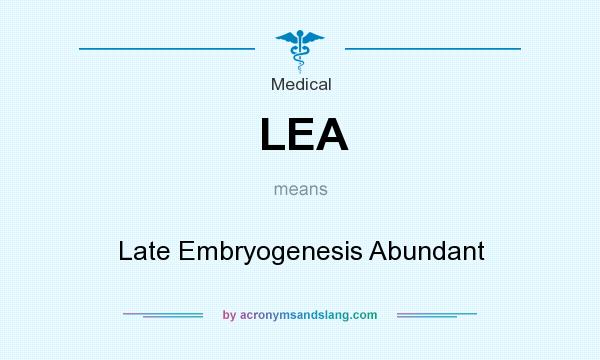 What does LEA mean? It stands for Late Embryogenesis Abundant