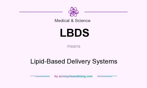 What does LBDS mean? It stands for Lipid-Based Delivery Systems