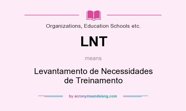 What does LNT mean? It stands for Levantamento de Necessidades de Treinamento