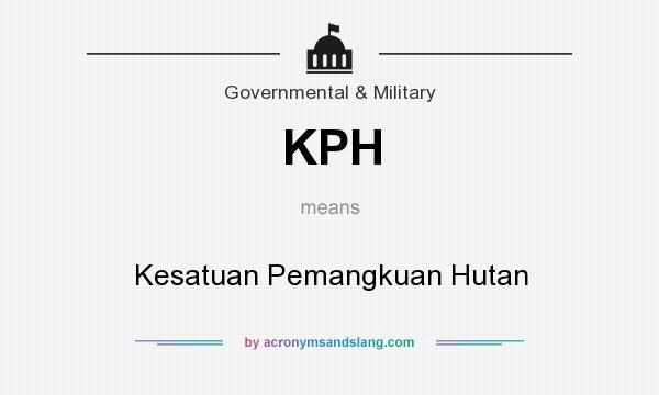 What does KPH mean? It stands for Kesatuan Pemangkuan Hutan