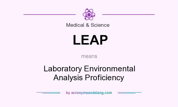 What does LEAP mean? It stands for Laboratory Environmental Analysis Proficiency