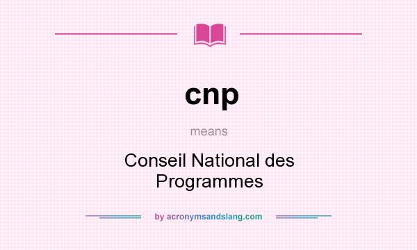 What does cnp mean? It stands for Conseil National des Programmes