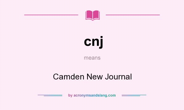 What does cnj mean? It stands for Camden New Journal