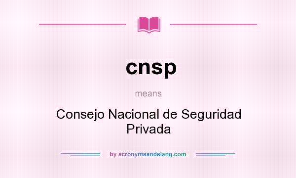 What does cnsp mean? It stands for Consejo Nacional de Seguridad Privada