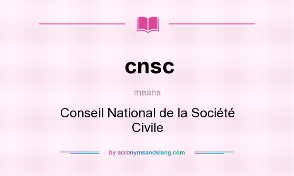What does cnsc mean? It stands for Conseil National de la Société Civile