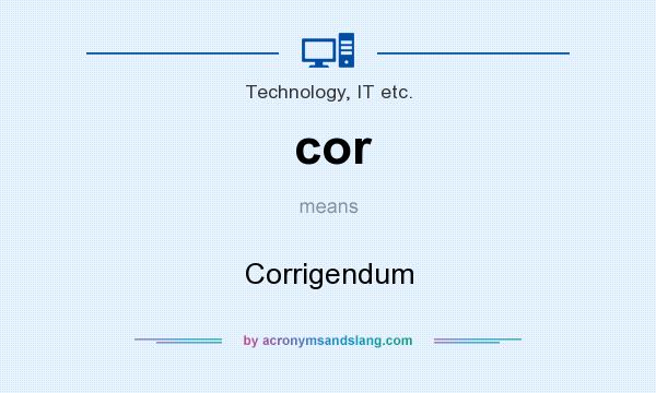 What does cor mean? It stands for Corrigendum